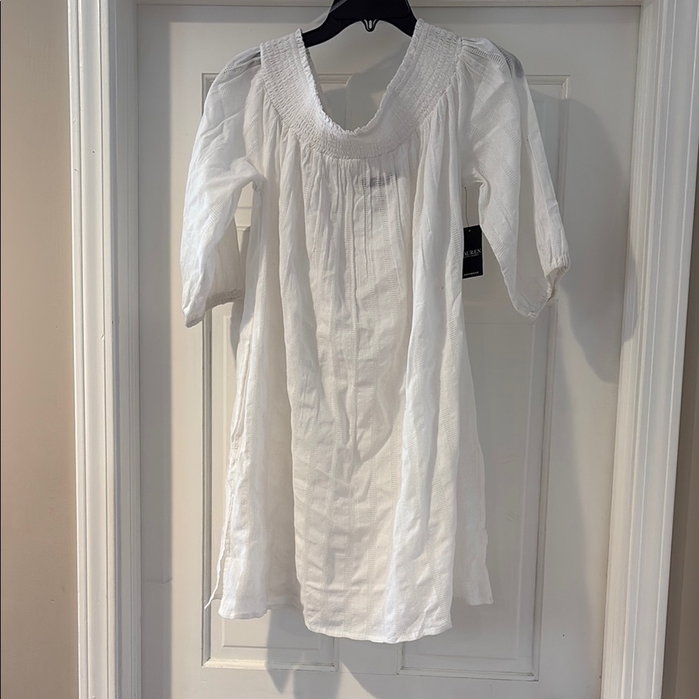 lauren Ralph lauren Chic White Smocked Blouse